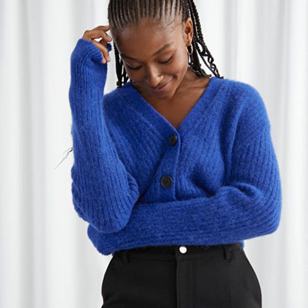 & Other Stories - Cobalt Blue Cropped Cardigan
